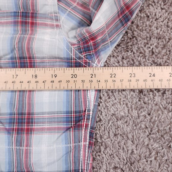 Projek Raw Western Snap Shirt Mens Size Large Long Sleeve Plaid Pockets - Picture 4 of 12